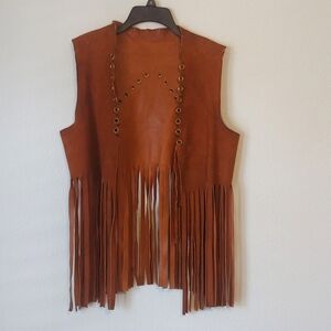 VINTAGE | Genuine Leather Fringe Festival Open Top